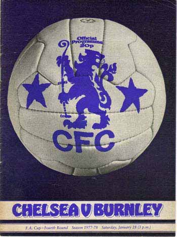 programme cover for Chelsea v Burnley, 31st Jan 1978