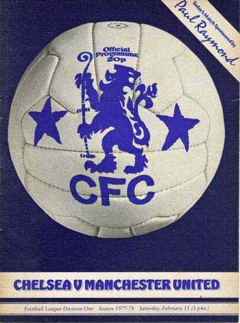 programme cover for Chelsea v Manchester United, 11th Feb 1978