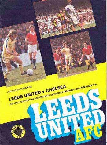 programme cover for Leeds United v Chelsea, Saturday, 25th Feb 1978
