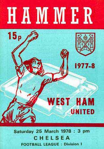 programme cover for West Ham United v Chelsea, Saturday, 25th Mar 1978