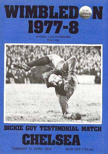 programme cover for Wimbledon v Chelsea, Tuesday, 11th Apr 1978