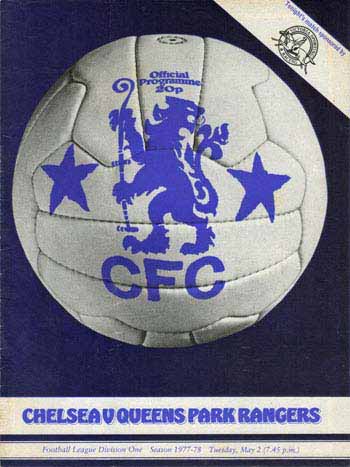 programme cover for Chelsea v Queens Park Rangers, Tuesday, 2nd May 1978