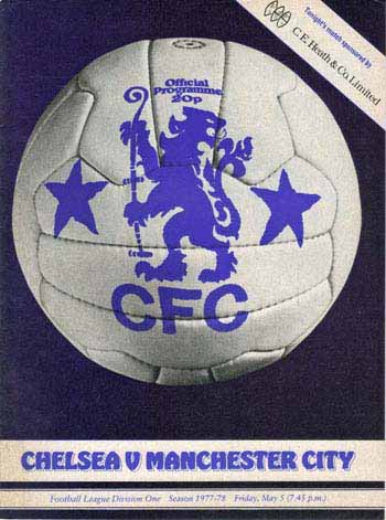 programme cover for Chelsea v Manchester City, 5th May 1978