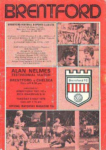 programme cover for Brentford v Chelsea, 9th May 1978
