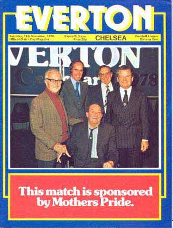 programme cover for Everton v Chelsea, Saturday, 11th Nov 1978