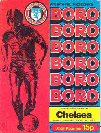 programme cover for Middlesbrough v Chelsea, Saturday, 16th Dec 1978