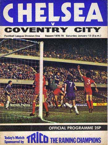programme cover for Chelsea v Coventry City, Wednesday, 21st Feb 1979