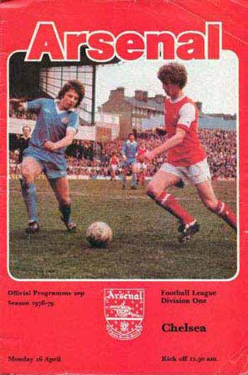 programme cover for Arsenal v Chelsea, Monday, 16th Apr 1979