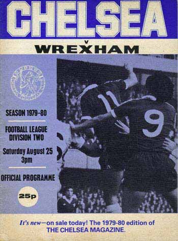 programme cover for Chelsea v Wrexham, Saturday, 25th Aug 1979