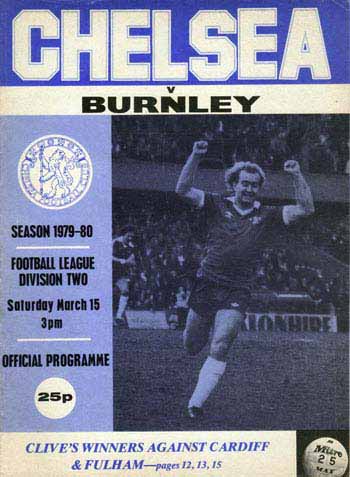 programme cover for Chelsea v Burnley, Saturday, 15th Mar 1980