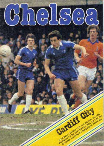 programme cover for Chelsea v Cardiff City, Wednesday, 3rd Sep 1980