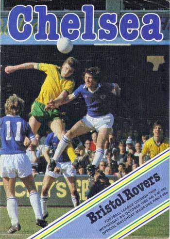 programme cover for Chelsea v Bristol Rovers, Wednesday, 8th Oct 1980