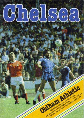 programme cover for Chelsea v Oldham Athletic, Saturday, 8th Nov 1980