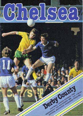 programme cover for Chelsea v Derby County, Wednesday, 12th Nov 1980
