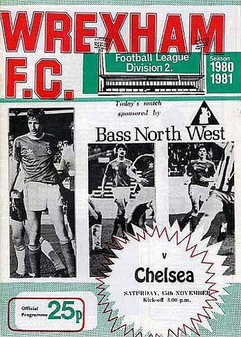 programme cover for Wrexham v Chelsea, 15th Nov 1980