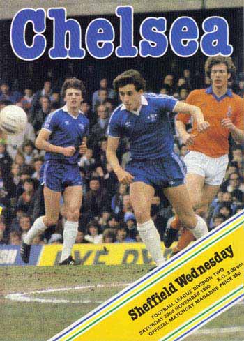 programme cover for Chelsea v Sheffield Wednesday, Saturday, 22nd Nov 1980