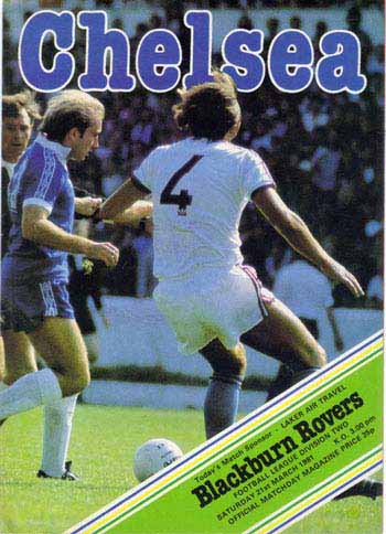 programme cover for Chelsea v Blackburn Rovers, Saturday, 21st Mar 1981