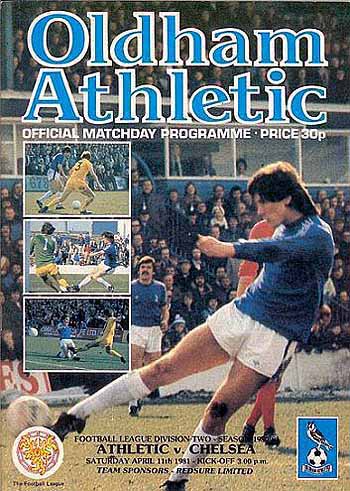 programme cover for Oldham Athletic v Chelsea, Saturday, 11th Apr 1981
