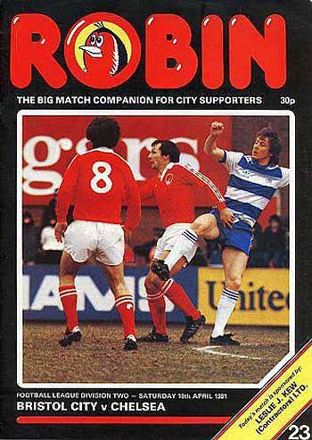 programme cover for Bristol City v Chelsea, Saturday, 18th Apr 1981