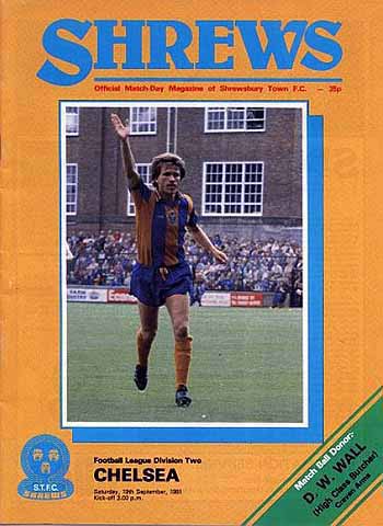 programme cover for Shrewsbury Town v Chelsea, Saturday, 19th Sep 1981