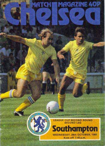 programme cover for Chelsea v Southampton, 28th Oct 1981