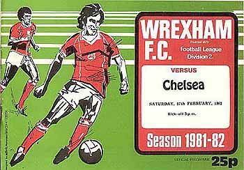 programme cover for Wrexham v Chelsea, Saturday, 27th Feb 1982