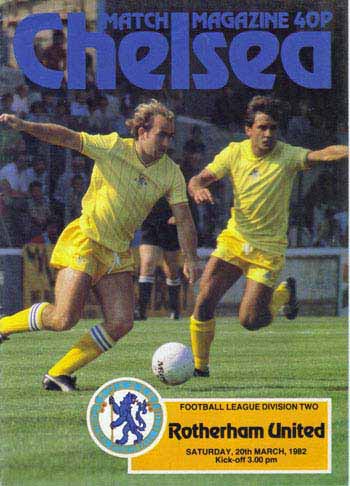 programme cover for Chelsea v Rotherham United, Saturday, 20th Mar 1982