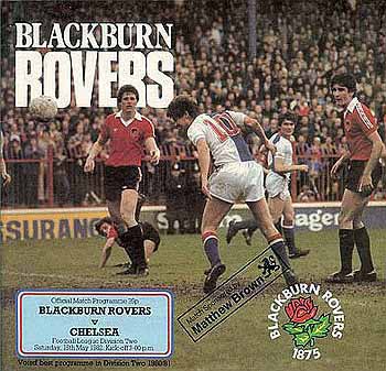 programme cover for Blackburn Rovers v Chelsea, 15th May 1982
