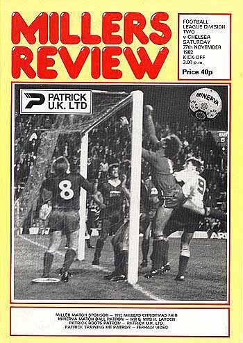 programme cover for Rotherham United v Chelsea, Saturday, 27th Nov 1982