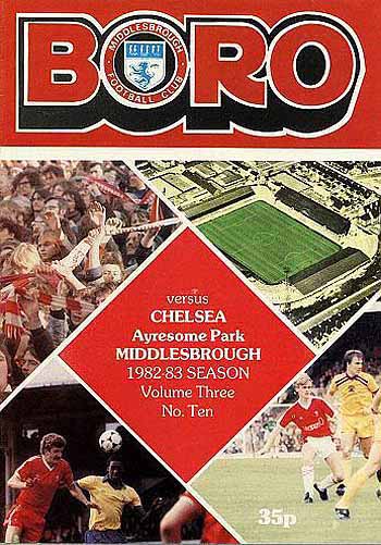 programme cover for Middlesbrough v Chelsea, Saturday, 11th Dec 1982