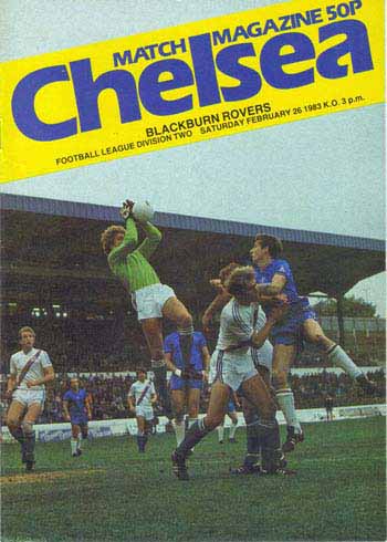 programme cover for Chelsea v Blackburn Rovers, Saturday, 26th Feb 1983