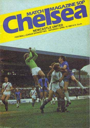 programme cover for Chelsea v Newcastle United, Saturday, 16th Apr 1983