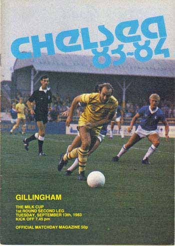 programme cover for Chelsea v Gillingham, Tuesday, 13th Sep 1983