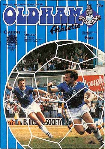programme cover for Oldham Athletic v Chelsea, 5th Nov 1983