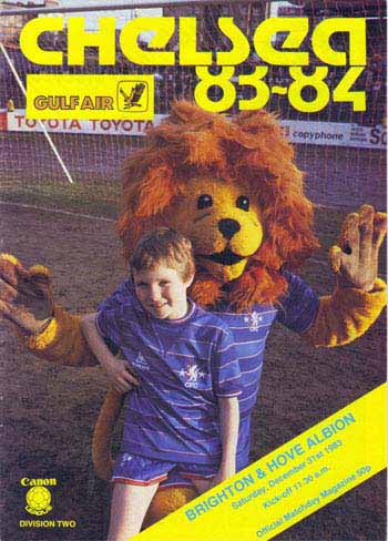 programme cover for Chelsea v Brighton And Hove Albion, 31st Dec 1983