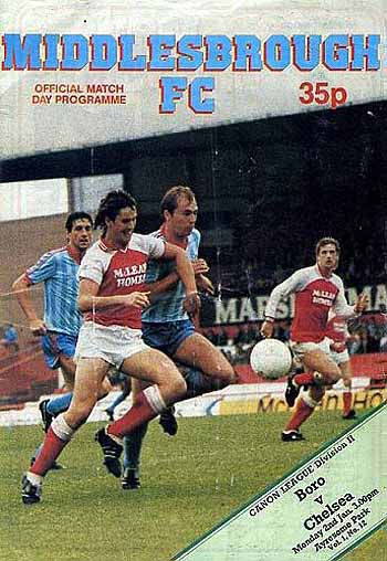 programme cover for Middlesbrough v Chelsea, Monday, 2nd Jan 1984