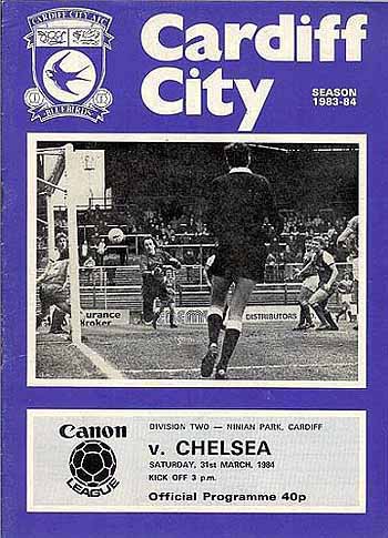 programme cover for Cardiff City v Chelsea, Saturday, 31st Mar 1984
