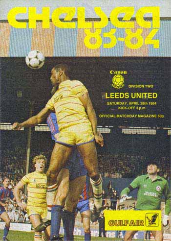 programme cover for Chelsea v Leeds United, Saturday, 28th Apr 1984