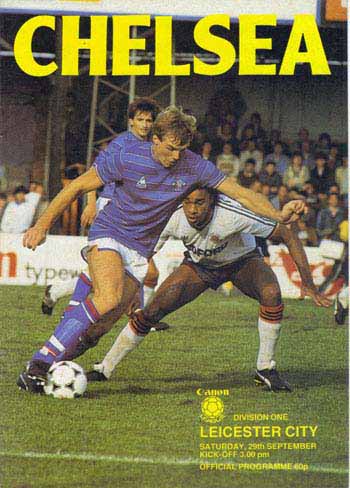 programme cover for Chelsea v Leicester City, Saturday, 29th Sep 1984