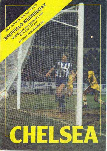 programme cover for Chelsea v Sheffield Wednesday, 6th Feb 1985