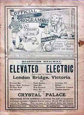programme cover for Millwall Athletic v Chelsea, Saturday, 10th Jan 1914