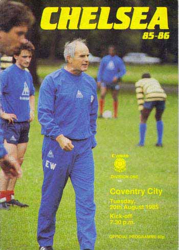 programme cover for Chelsea v Coventry City, 20th Aug 1985