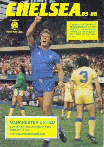 programme cover for Chelsea v Manchester United, Saturday, 26th Oct 1985