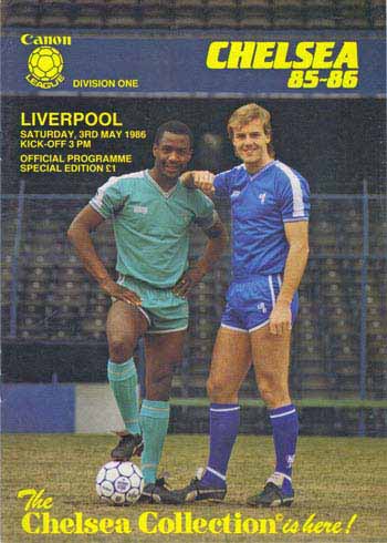 programme cover for Chelsea v Liverpool, 3rd May 1986