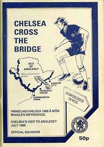 programme cover for Anglesey XI v Chelsea, Wednesday, 30th Jul 1986