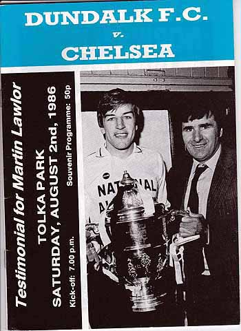 programme cover for Dundalk v Chelsea, Saturday, 2nd Aug 1986