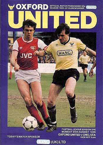 programme cover for Oxford United v Chelsea, Monday, 25th Aug 1986