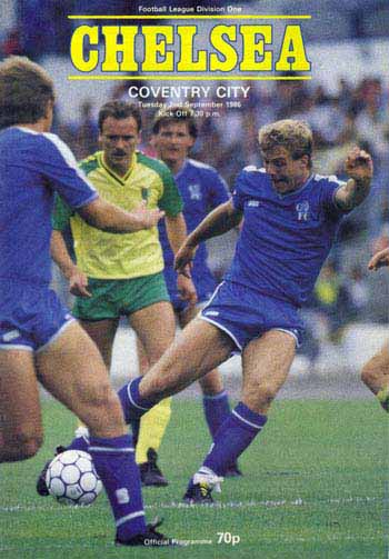 programme cover for Chelsea v Coventry City, 2nd Sep 1986