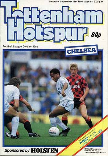 programme cover for Tottenham Hotspur v Chelsea, Saturday, 13th Sep 1986