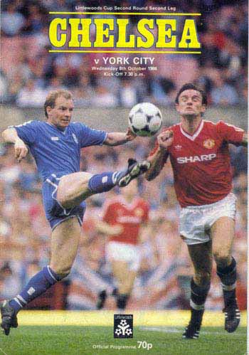 programme cover for Chelsea v York City, Wednesday, 8th Oct 1986